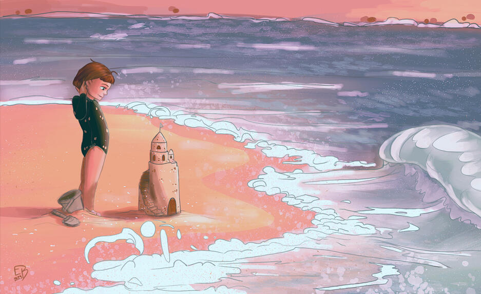 "Wave" Sandcastle Scene